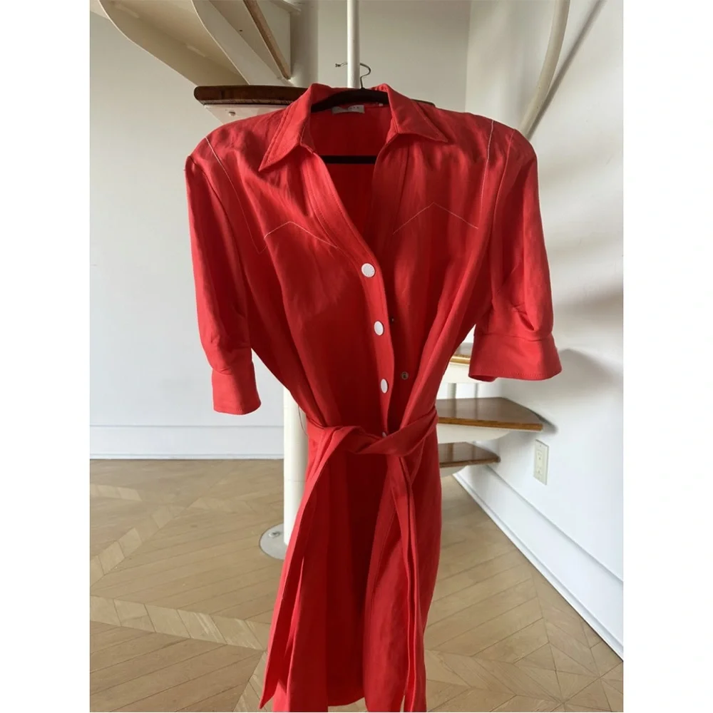 Sandro Kunga Shirt Dress Orange - Picture 4 of 6